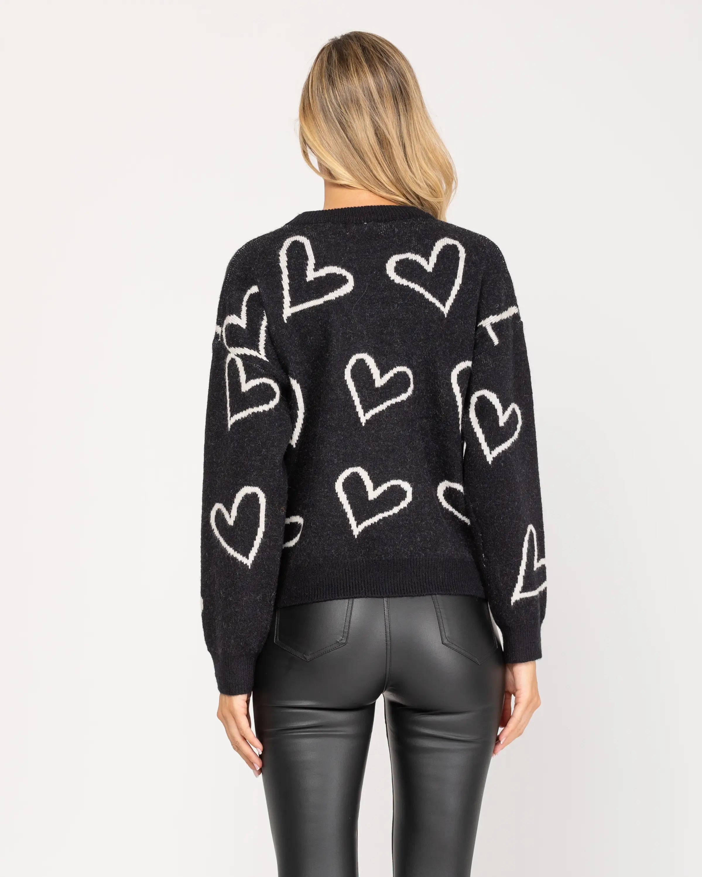 Knitted Sweater With Hearts.-Tantra-S-Urbanheer