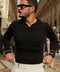 Men's Black Polo Black Sweater-Clothing - Men-Donato-S-Urbanheer