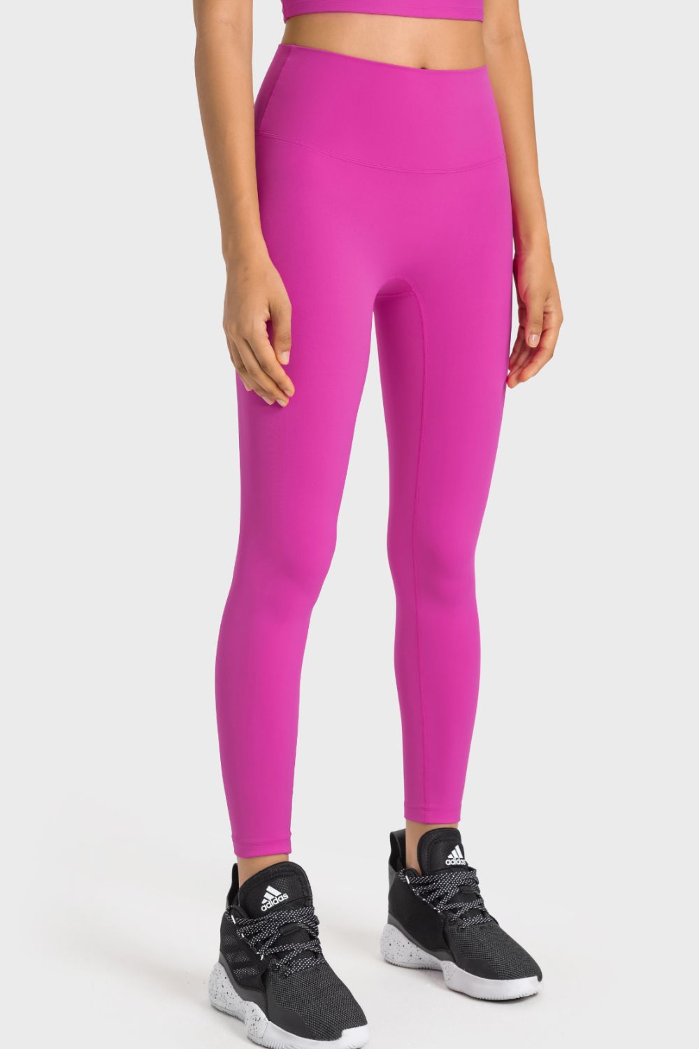 High-Rise Wide Waistband Yoga Leggings-Street 360-Pink-4-Urbanheer