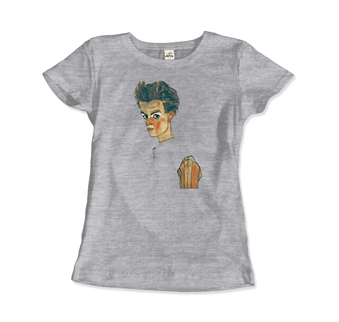 Egon Schiele Self-Portrait, Art T-Shirt-Art-O-Rama Shop-Men (Unisex)-Black-S-Urbanheer