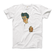 Egon Schiele Self-Portrait, Art T-Shirt-Art-O-Rama Shop-Men (Unisex)-White-S-Urbanheer