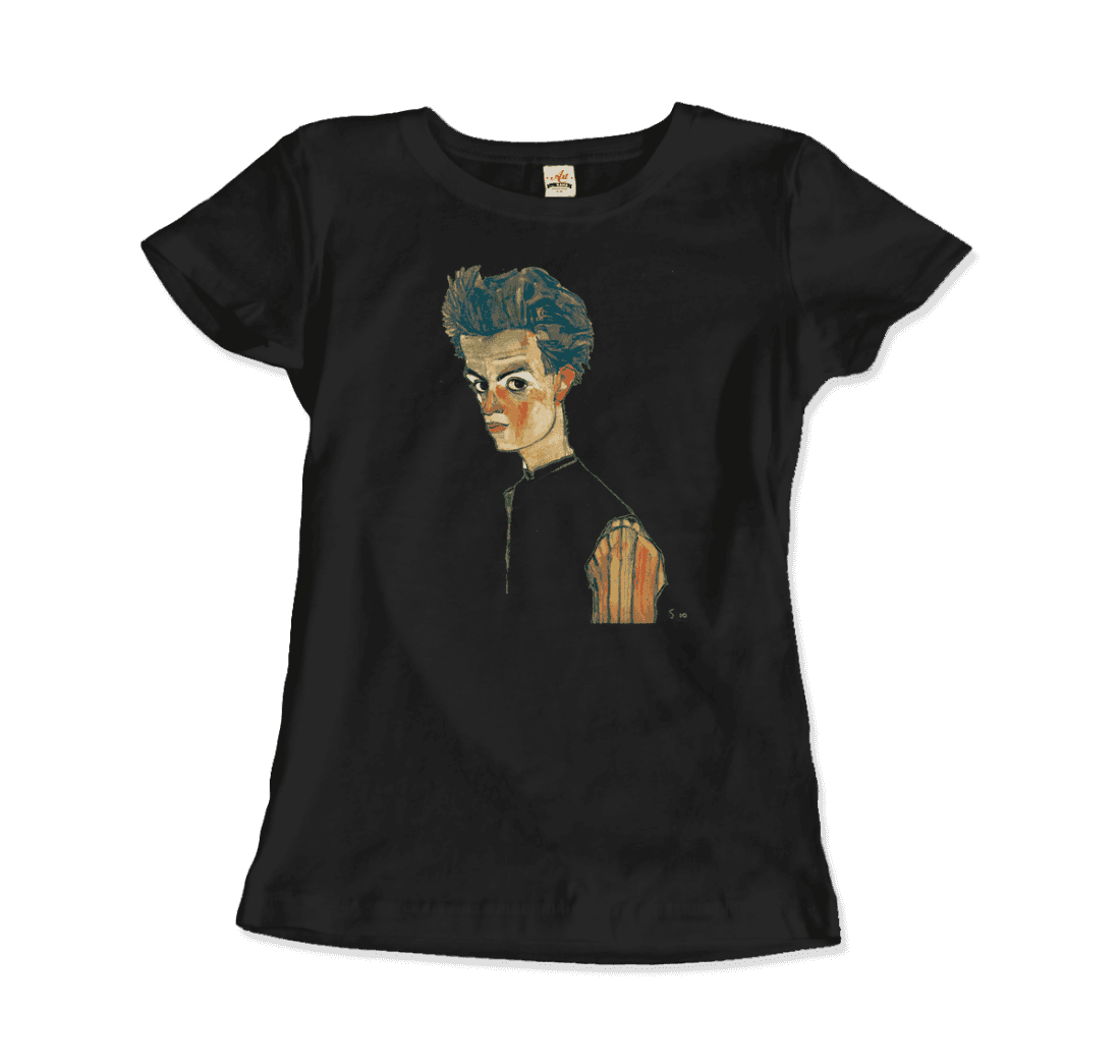 Egon Schiele Self-Portrait, Art T-Shirt-Art-O-Rama Shop-Men (Unisex)-White-S-Urbanheer