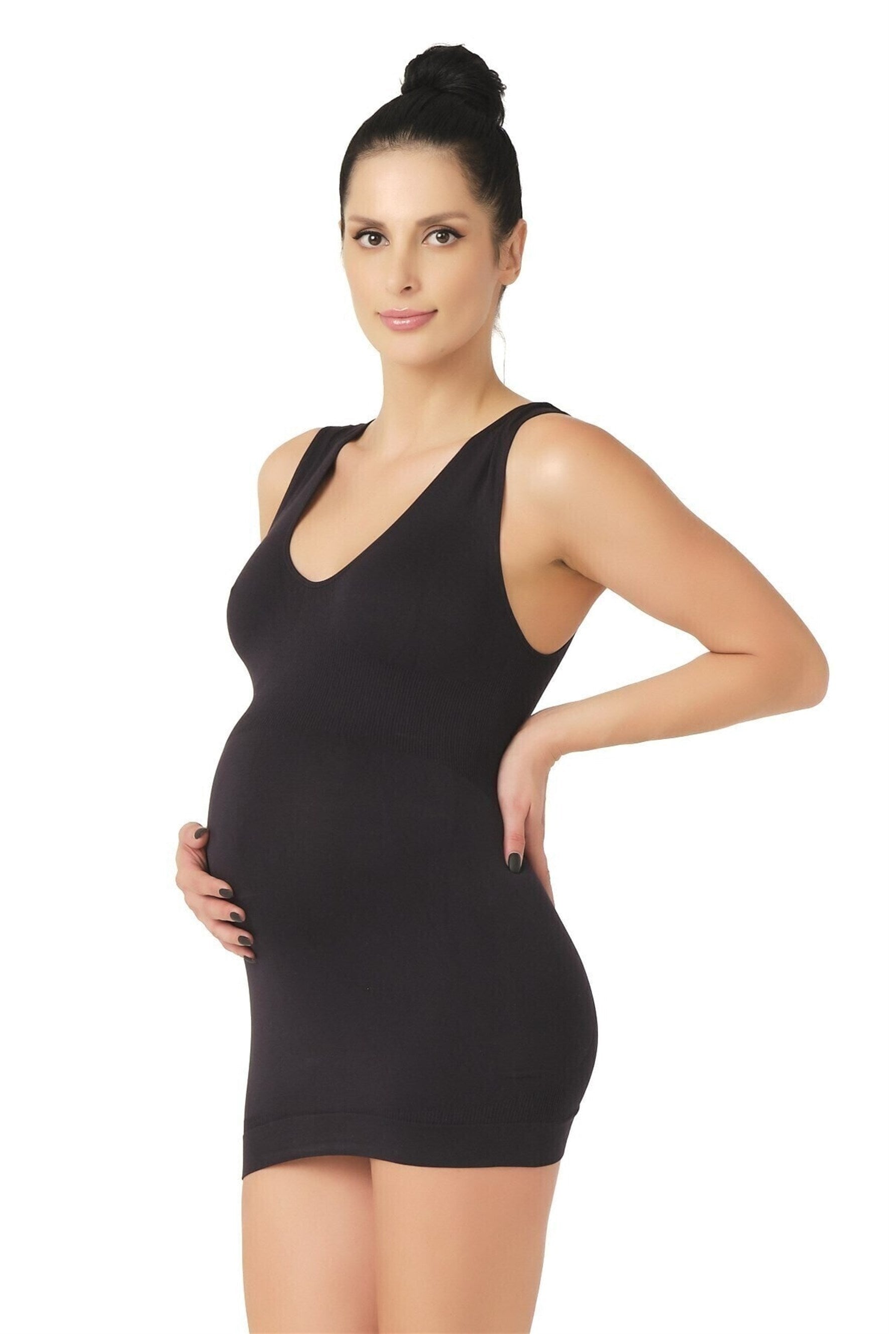Shopymommy 5200 Seamless Maternity Atleti-Emay-White-S-Urbanheer
