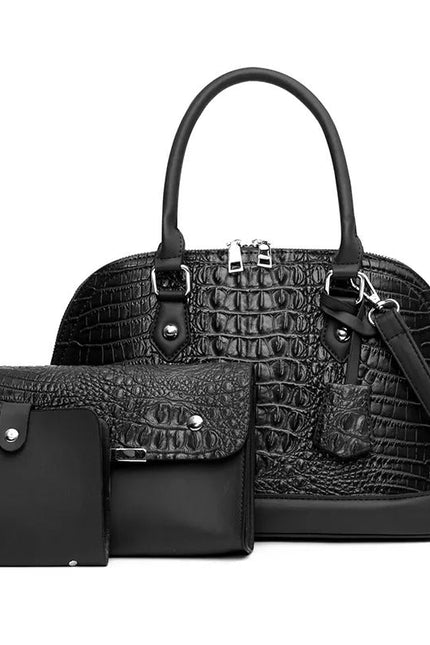 Leyla Womens Handle Bag (3 Piece Set) - Black