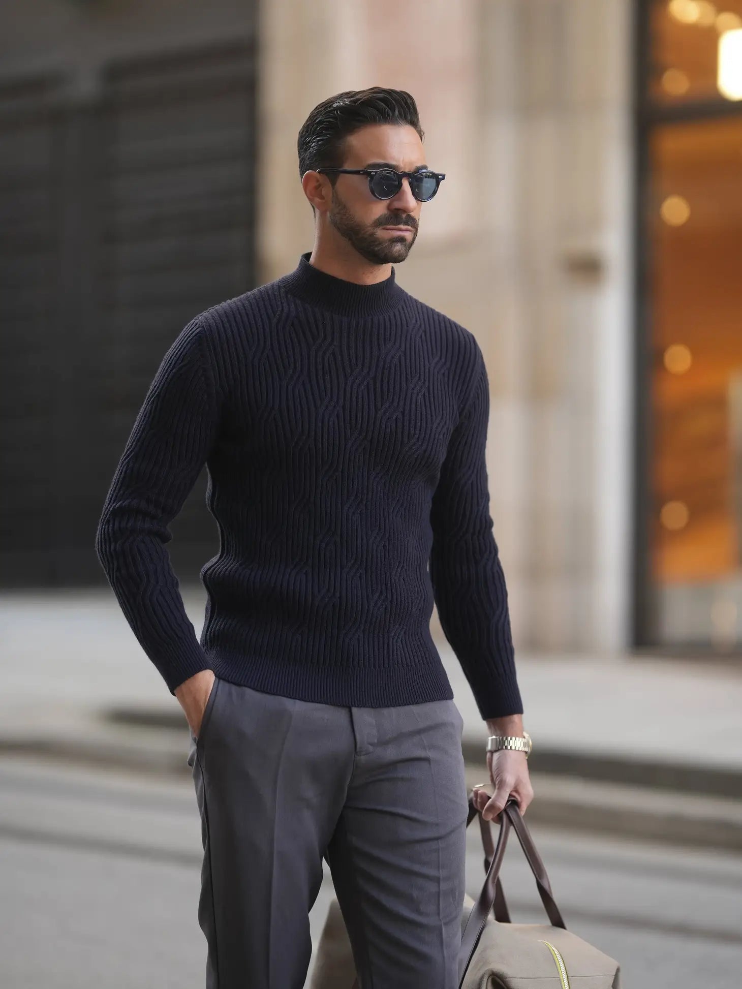 Men'S Blue Structure Perkins Sporty Sweater-Clothing - Men-Donato-S-Urbanheer