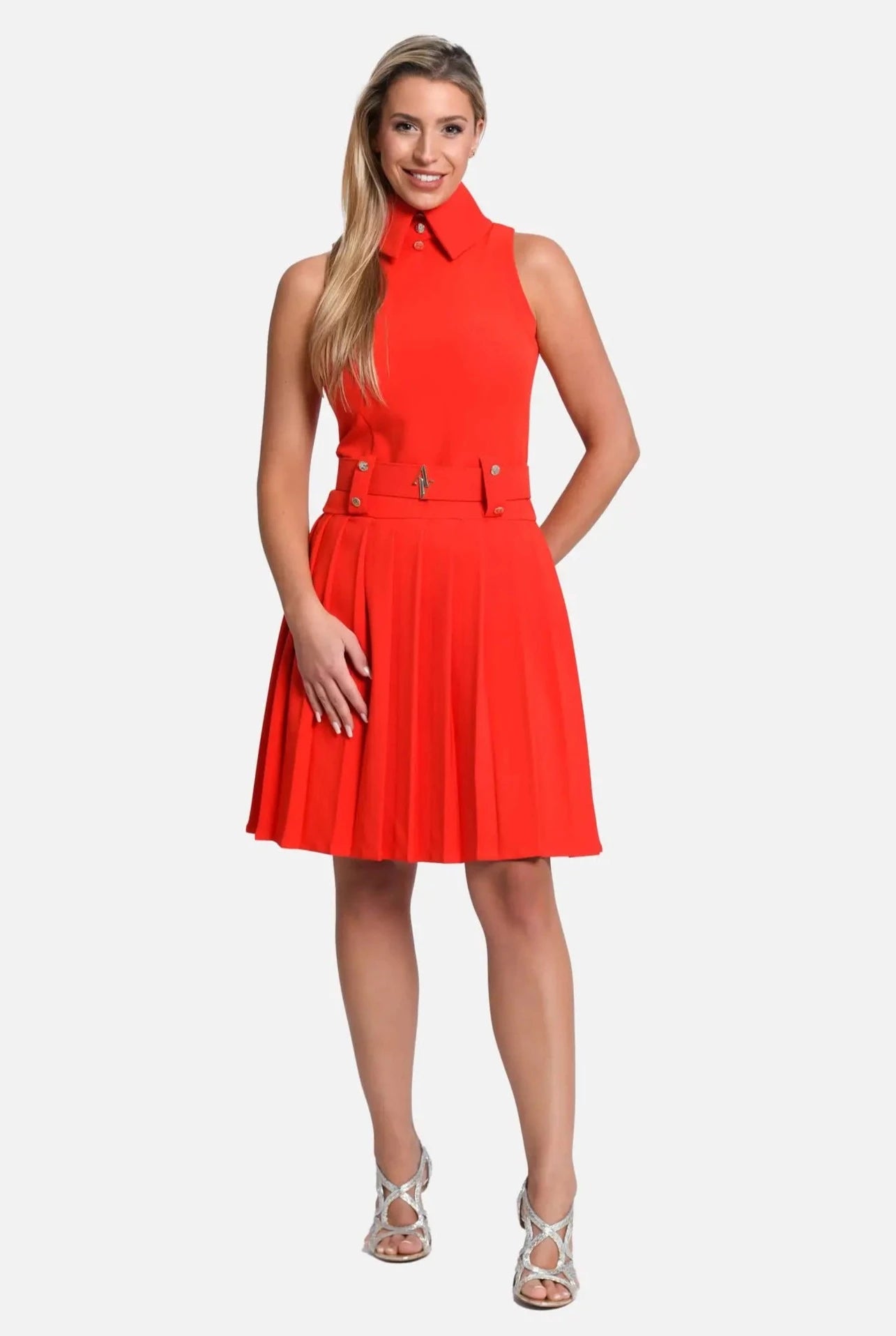 Laura Sleeveless Dress - Red-Avoure Couture-S-Urbanheer