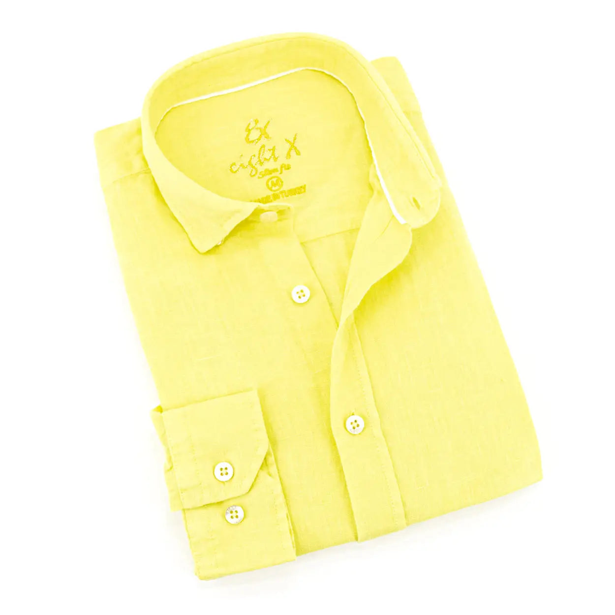 Linen Button Down Shirt - Yellow-Clothing - Men-Eight X-M-Urbanheer
