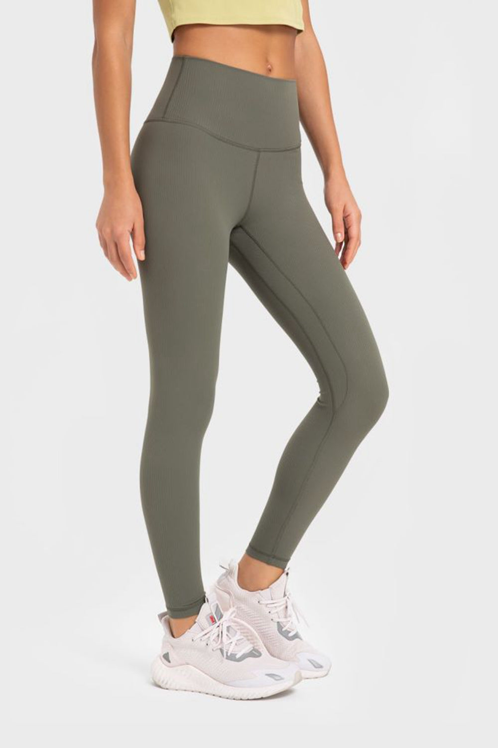 Highly Stretchy Wide Waistband Yoga Leggings-Street 360-Lemon-4-Urbanheer