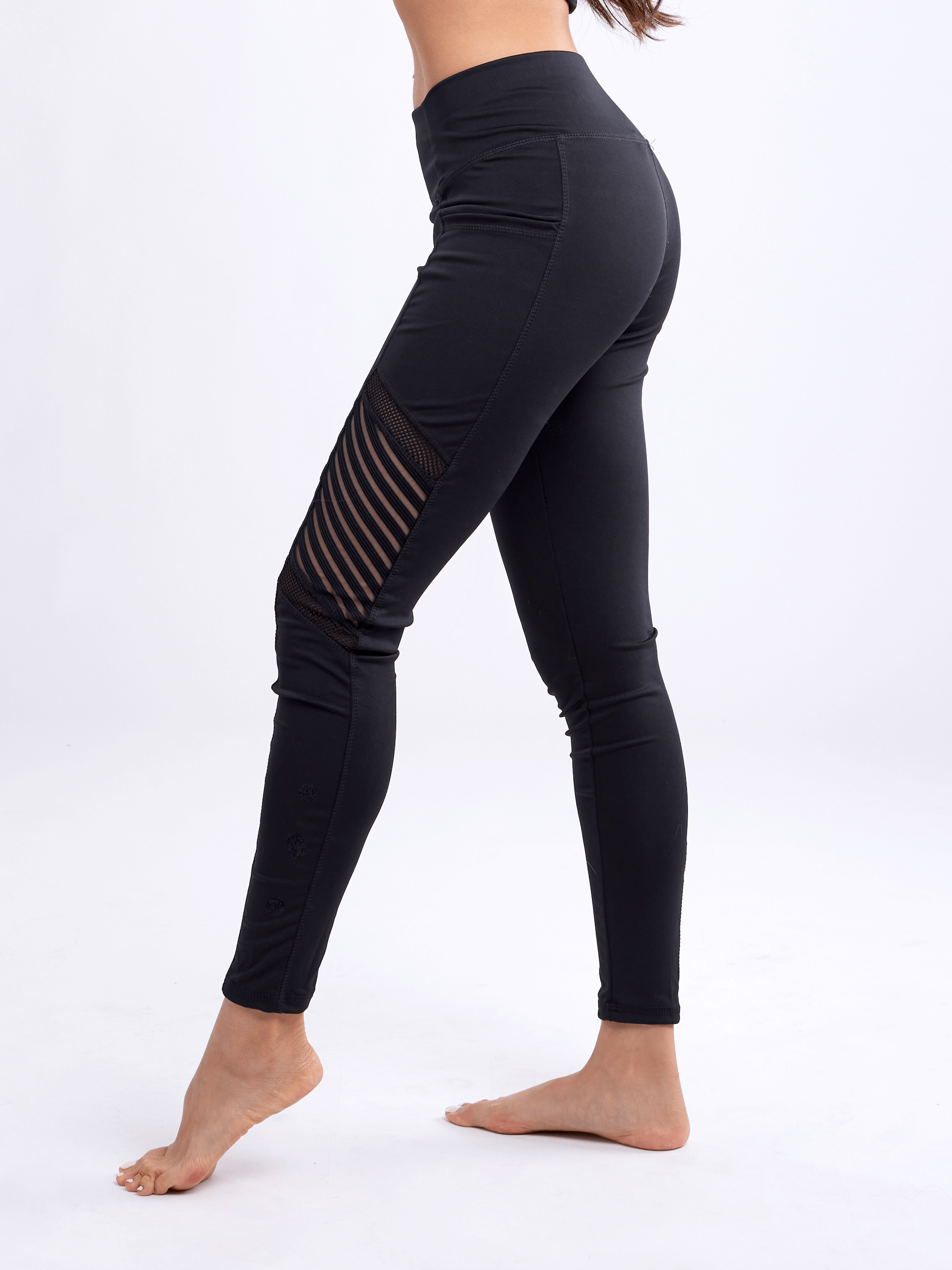 High-Waisted Pilates Leggings with Side Pockets & Mesh Panels-JupiterGear-Grey-Small / Medium-Urbanheer