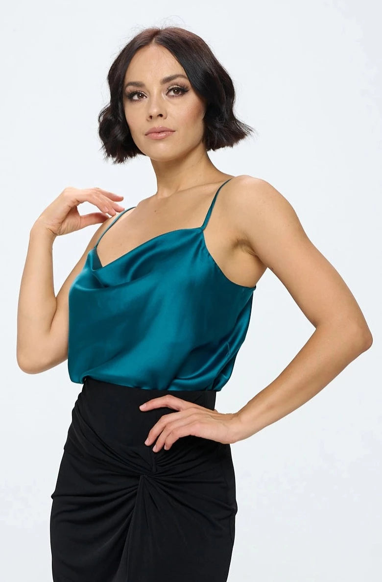 Solid Silky Satin Tank Top-Renee C.-S-Urbanheer