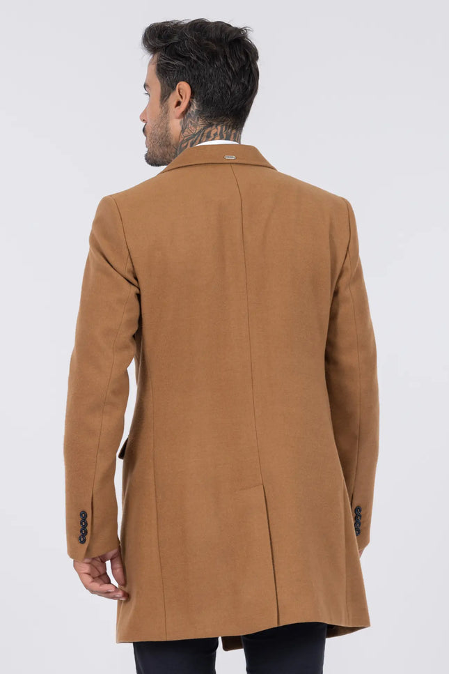 Drie Kleure Smk Overcoat - Camel-Clothing - Men-SMK Denim&Co-Urbanheer