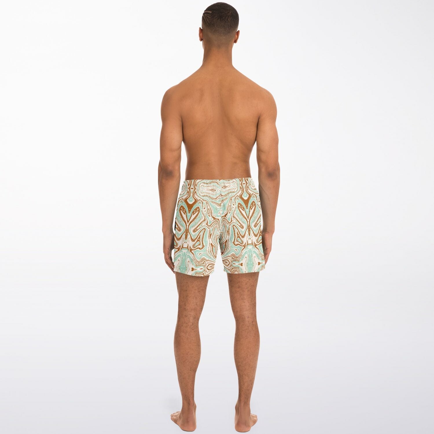 Caramel Marble 5.5" Men Swim Shorts-Subliminator-XS-Urbanheer
