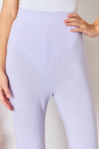 Risen Full Size High Waist Ultra Soft Knit Flare Pants-Risen-Lavender-S-Urbanheer