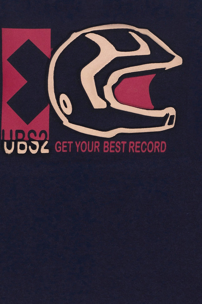 Ubs2 Boy'S T-Shirt In Navy Blue Cotton Jersey, Sleeve-UBS2-Urbanheer