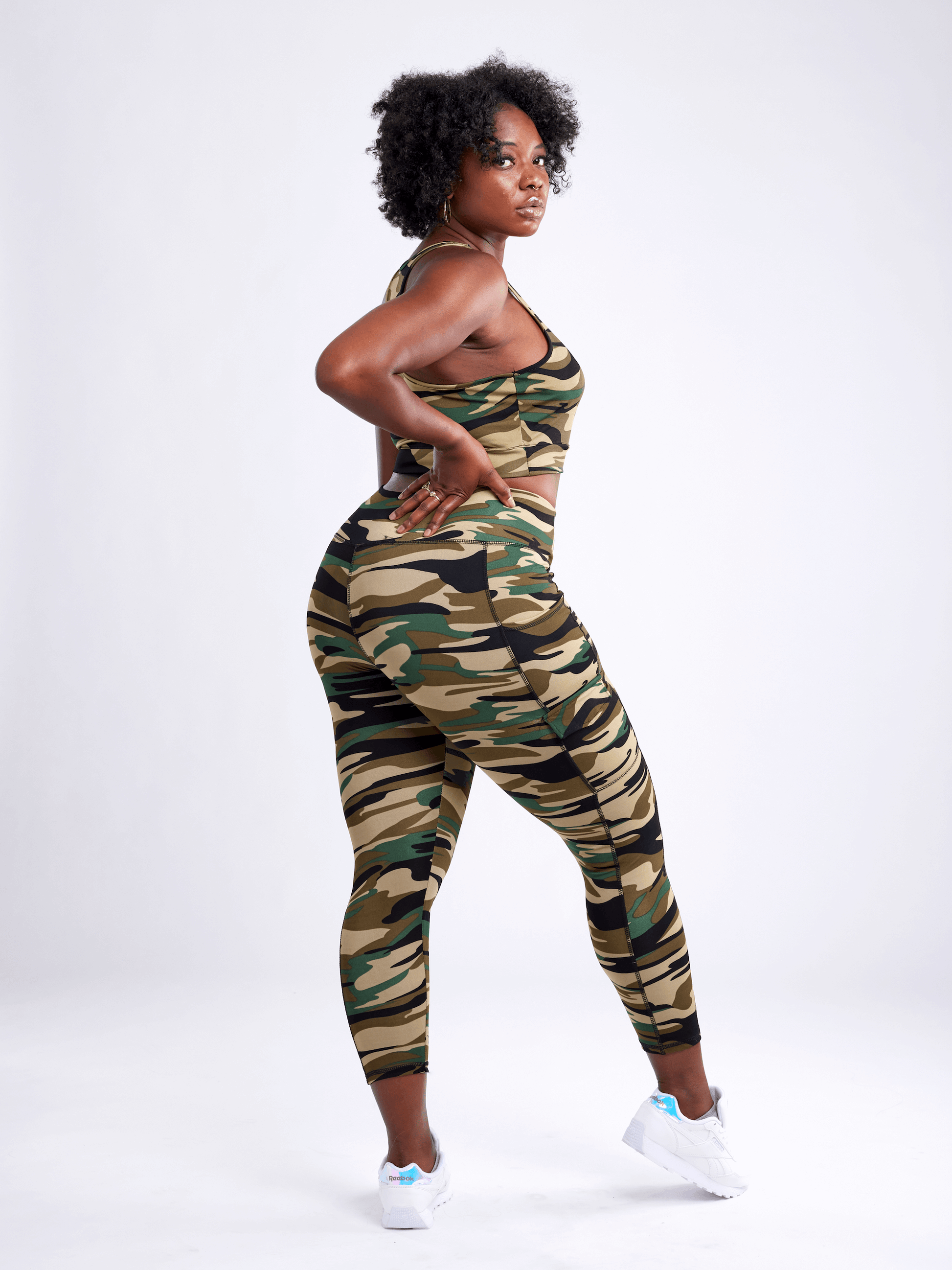 High-Waisted Leggings with Side Cargo Pockets-JupiterGear-French Camo-Small / Medium-Urbanheer