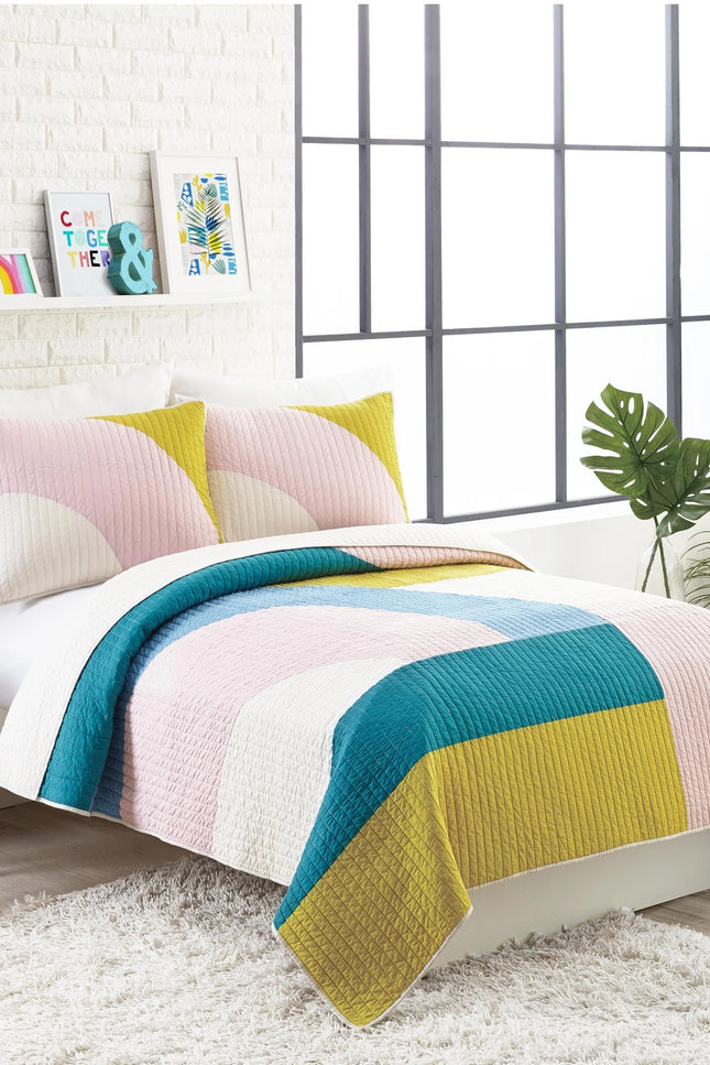 Modshapes 3-Piece Quilt Set By Makers Collective.-peking handicraft-Twin-Urbanheer