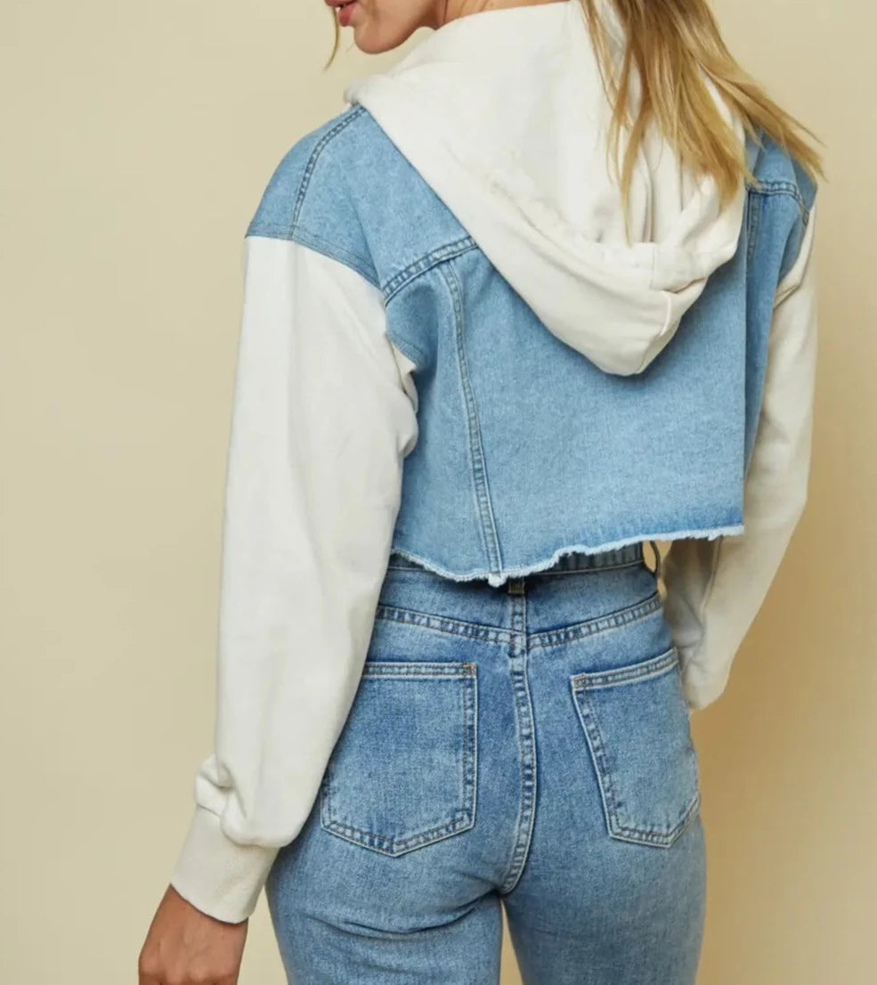 Detachable Hoodie Crop Denim Jacket-Blue Blush-Small-Urbanheer