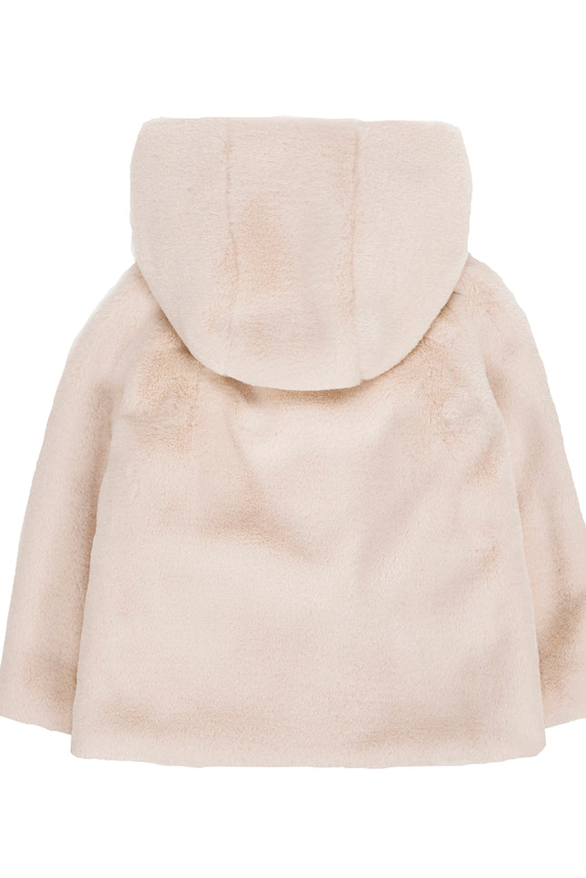 Ubs2 Baby Girl'S Jacket In Ecru Plush Fabric. Lasso-UBS2-Urbanheer