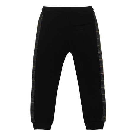 UBS2 Boy's sports trousers in black cotton fleece.