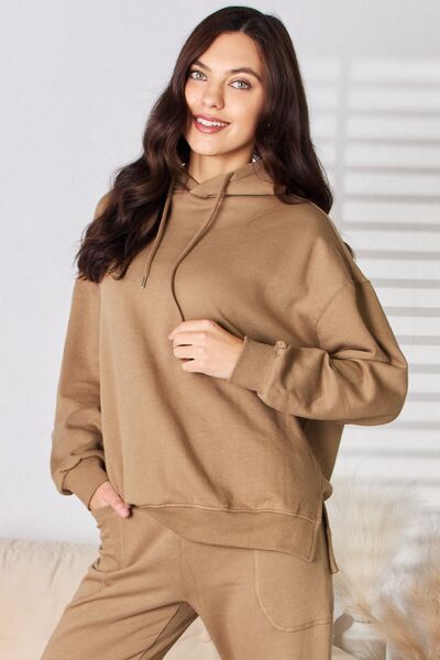 Risen Drawstring Drop Shoulder Long Sleeve Hoodie-Risen-Mocha-S-Urbanheer