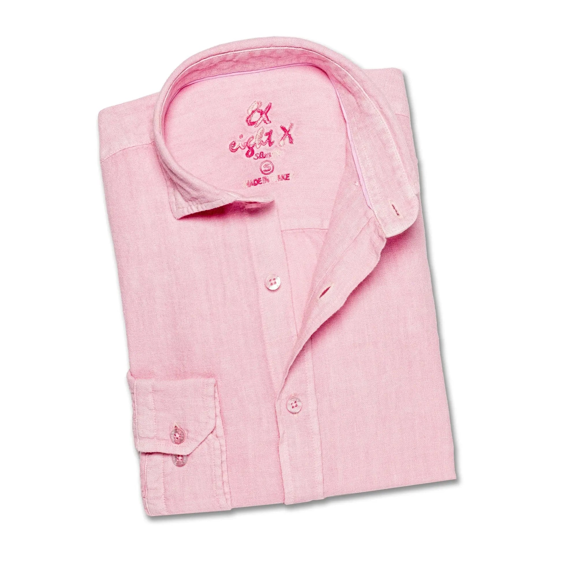 Linen Button Down Shirt - Light Pink-Clothing - Men-Eight X-S-Urbanheer
