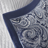 Paisley 12-Piece Complete Comforter Set and Sheet Set, Blue.
