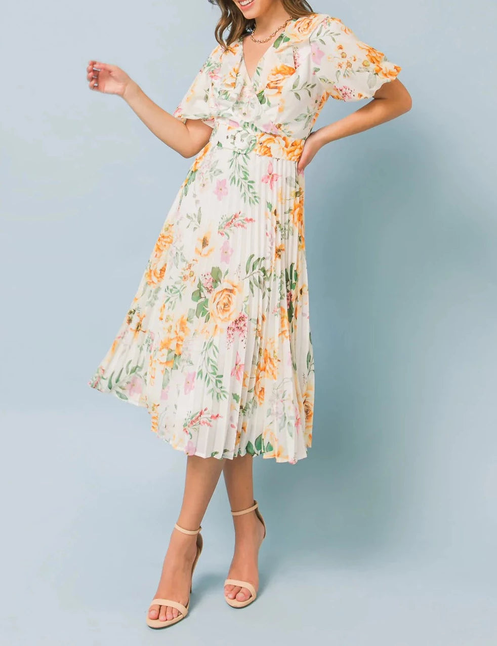 French Countryside Woven Midi Dress.-FLYING TOMATO-S-Urbanheer