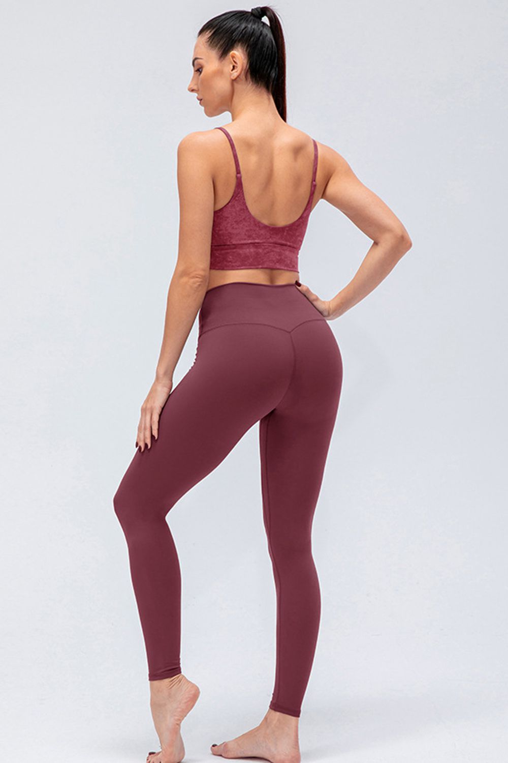 Wide Waistband Slim Fit Active Leggings-Street 360-Moss-S-Urbanheer