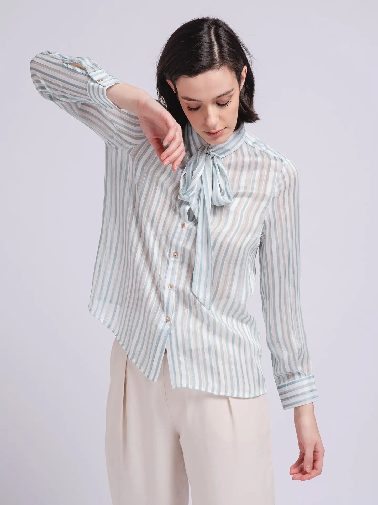 Elegant Blouse - Blue-Dresses-SMF-S-Urbanheer