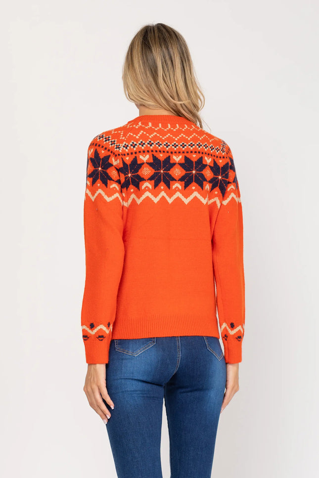 Knitted Jumper With Geometric Print.-Tantra-Urbanheer
