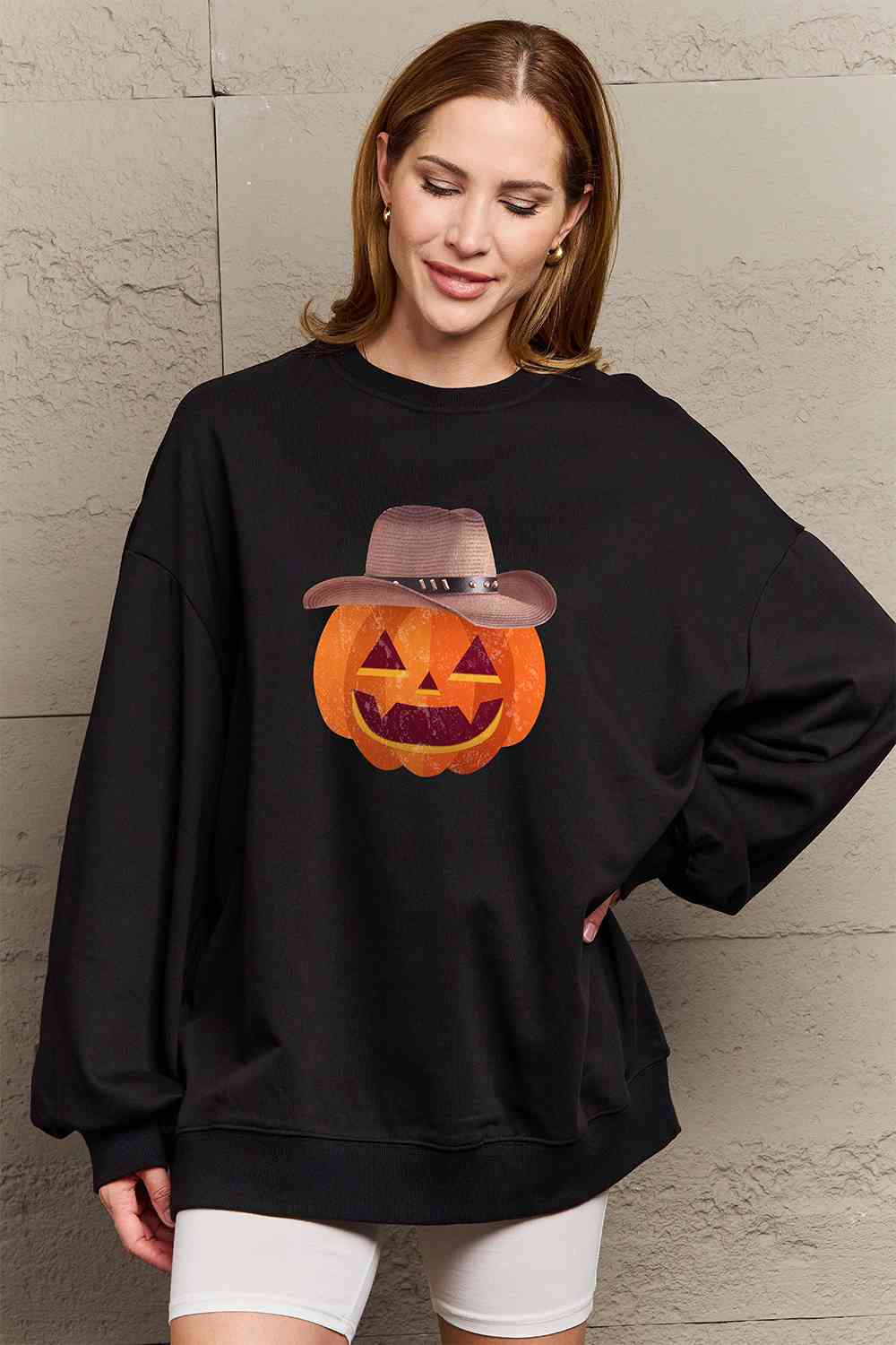 Simply Love Full Size Graphic Dropped Shoulder Sweatshirt-Street 360-Misty Blue-S-Urbanheer