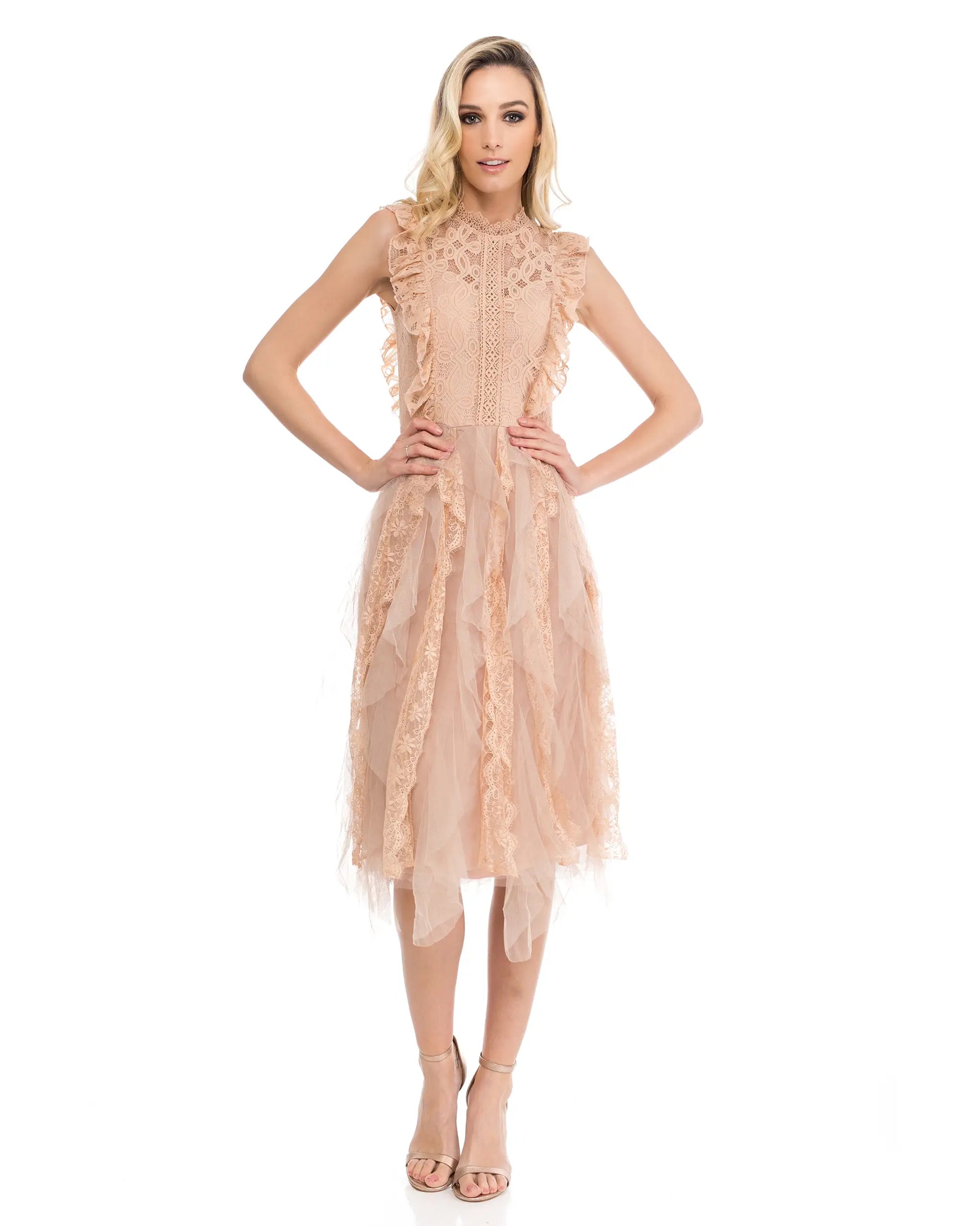 Sleeveless Lace Midi Dress.-Tantra-S-Urbanheer