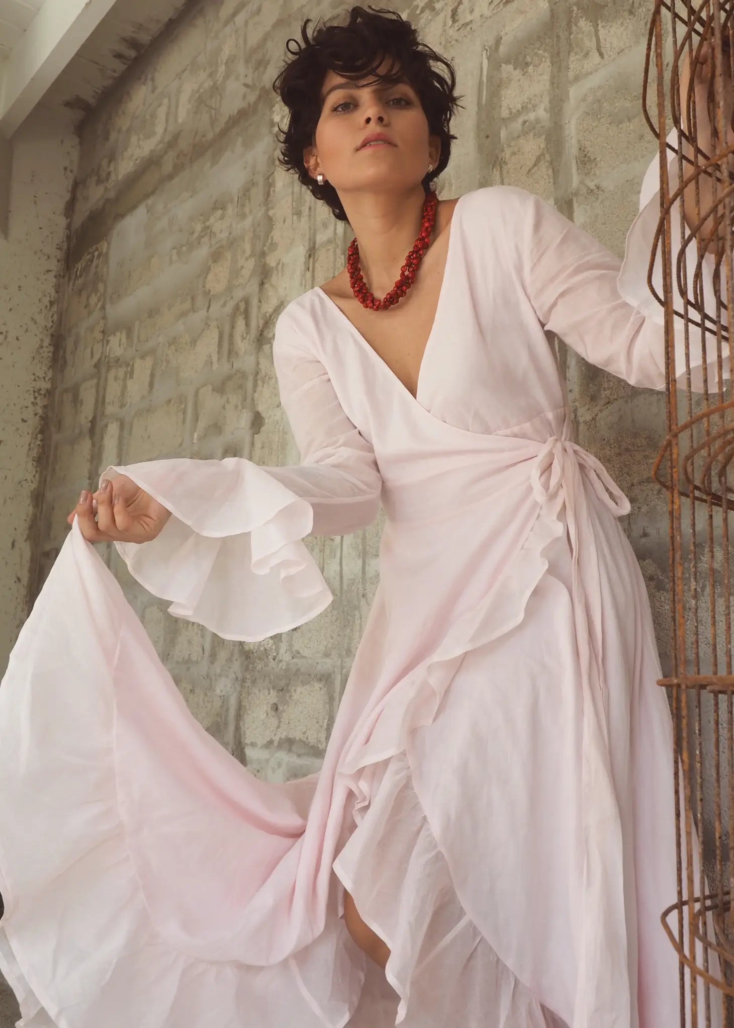 Baby Blue Maxi Dress Bridesmaids Wedding Women’S Ruffle-Carolina Benoit-XS-Urbanheer