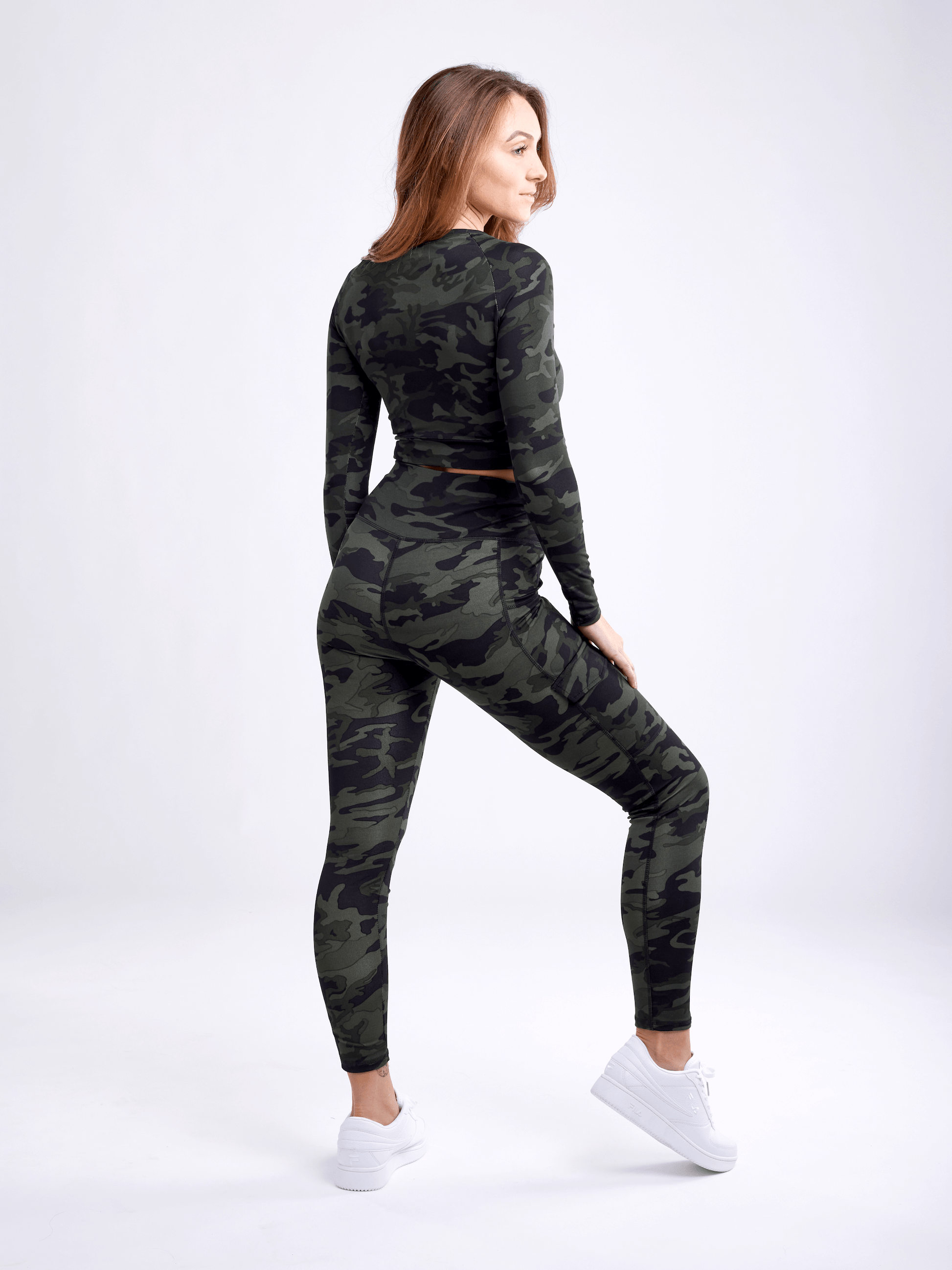 High-Waisted Leggings with Side Cargo Pockets-JupiterGear-French Camo-Small / Medium-Urbanheer