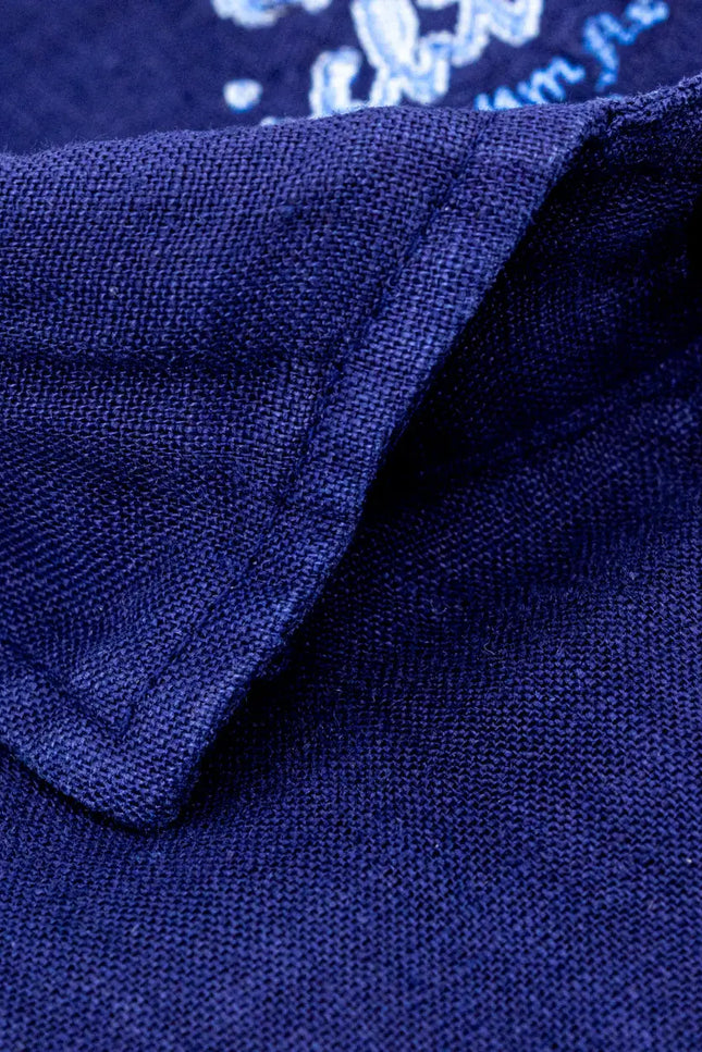 Linen Button Down Shirt - Navy-Clothing - Men-Eight X-Urbanheer