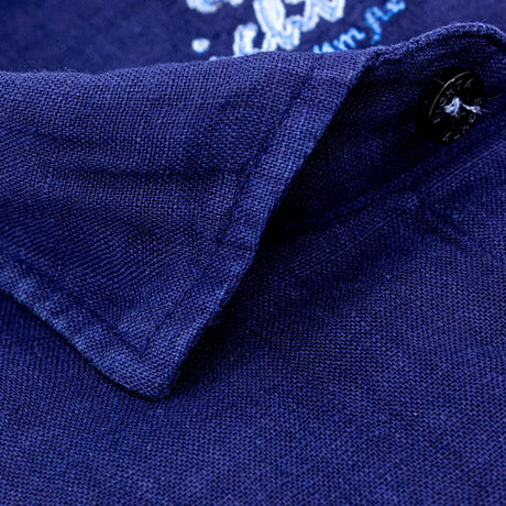 Linen Button Down Shirt - Navy