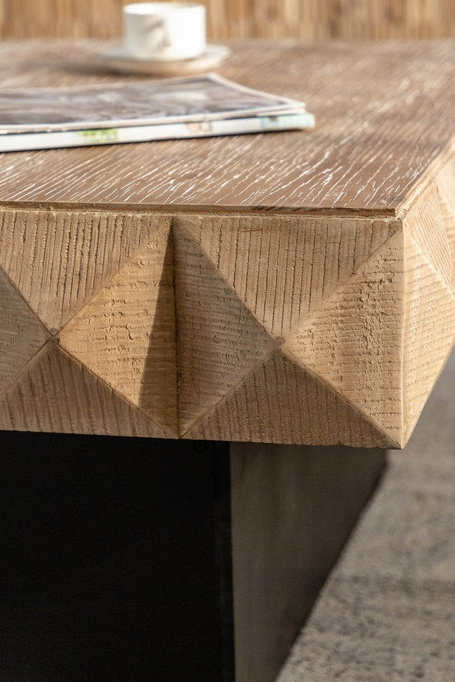 Three-Dimensional Rough Pattern Square Retro Coffee Table-Coffee Tables-G-BlakHom-Urbanheer