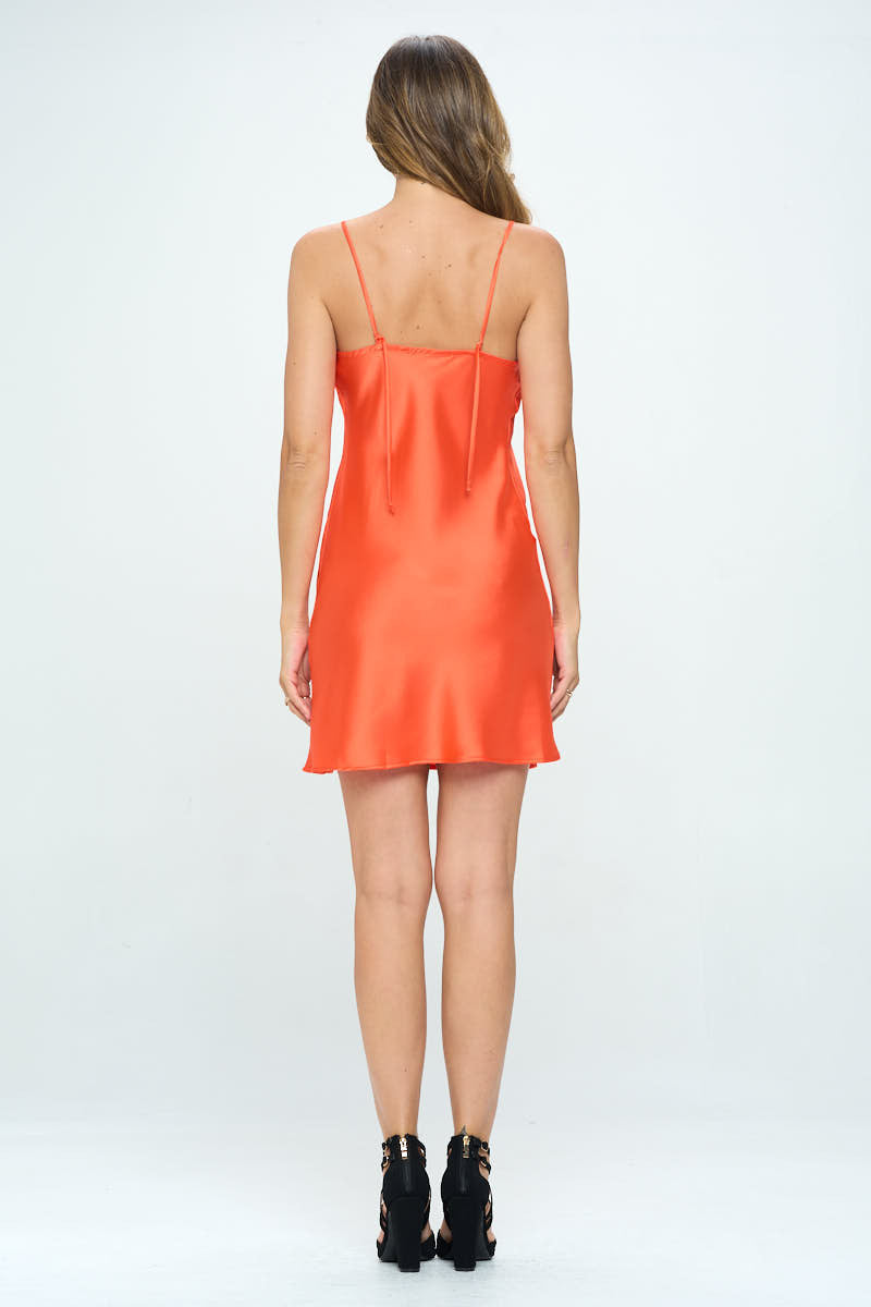 Solid Heavy Bias Cut Satin Slip Dress with Slit-Dresses-RENEE C.-Urbanheer