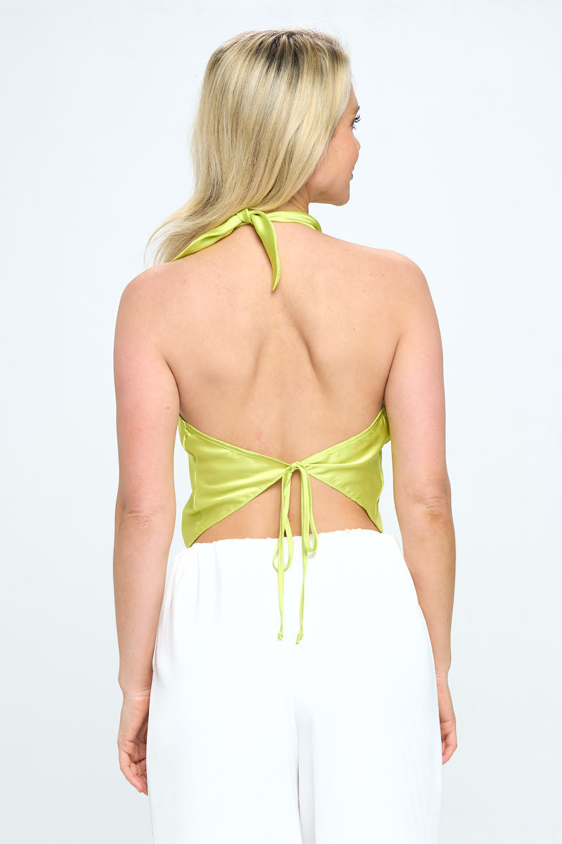 Satin Cowl Neck Backless Top-Tops-Reneecollection-Urbanheer