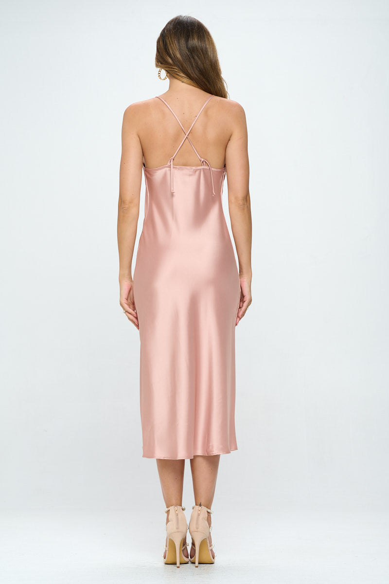 Satin Bias Slip Dress with Slit-Plus Size-RENEE C.-Small-ROSE-Urbanheer