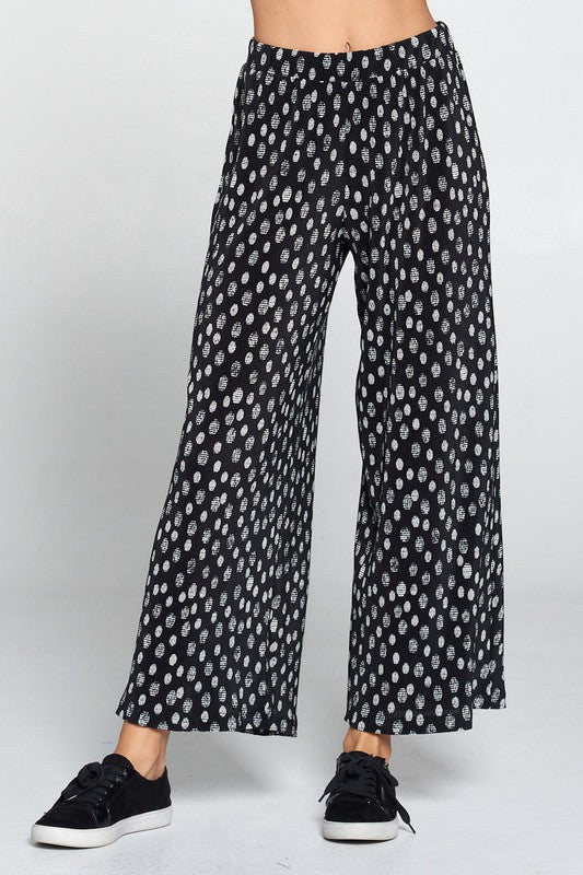 Abstract Polka Dot Print Wide Leg Pants-All Products-Renee C.-Urbanheer