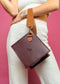 Lola Bag In Burgundy And Tan-Vanisha London-Urbanheer