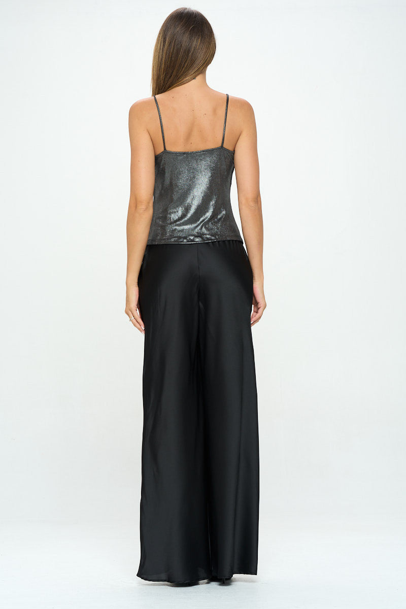 Lurex Metallic Knit Cowl neck Tank Top-Tops-RENEE C.-Urbanheer