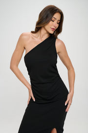 Rib Knit Sleeveless Bodycon Dress with Slit-Dresses-RENEE C.-Urbanheer