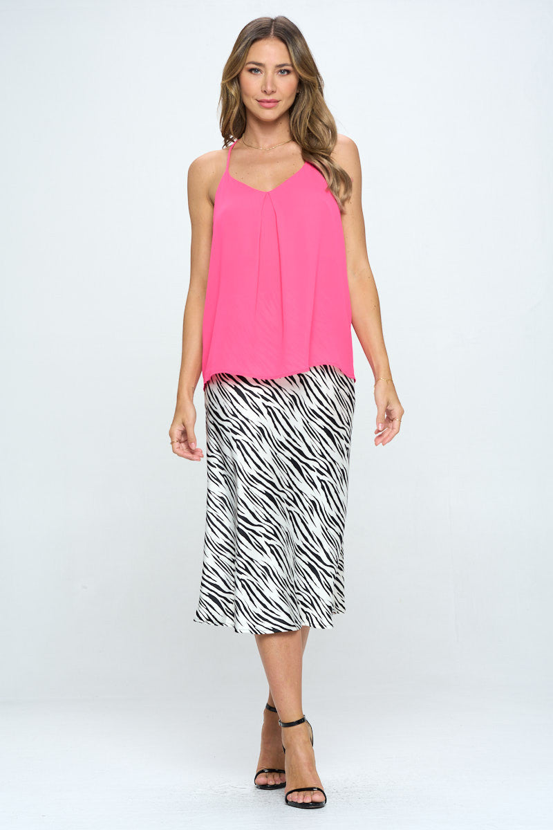 Solid V neck Racerback Top-Tops-RENEE C.-Urbanheer