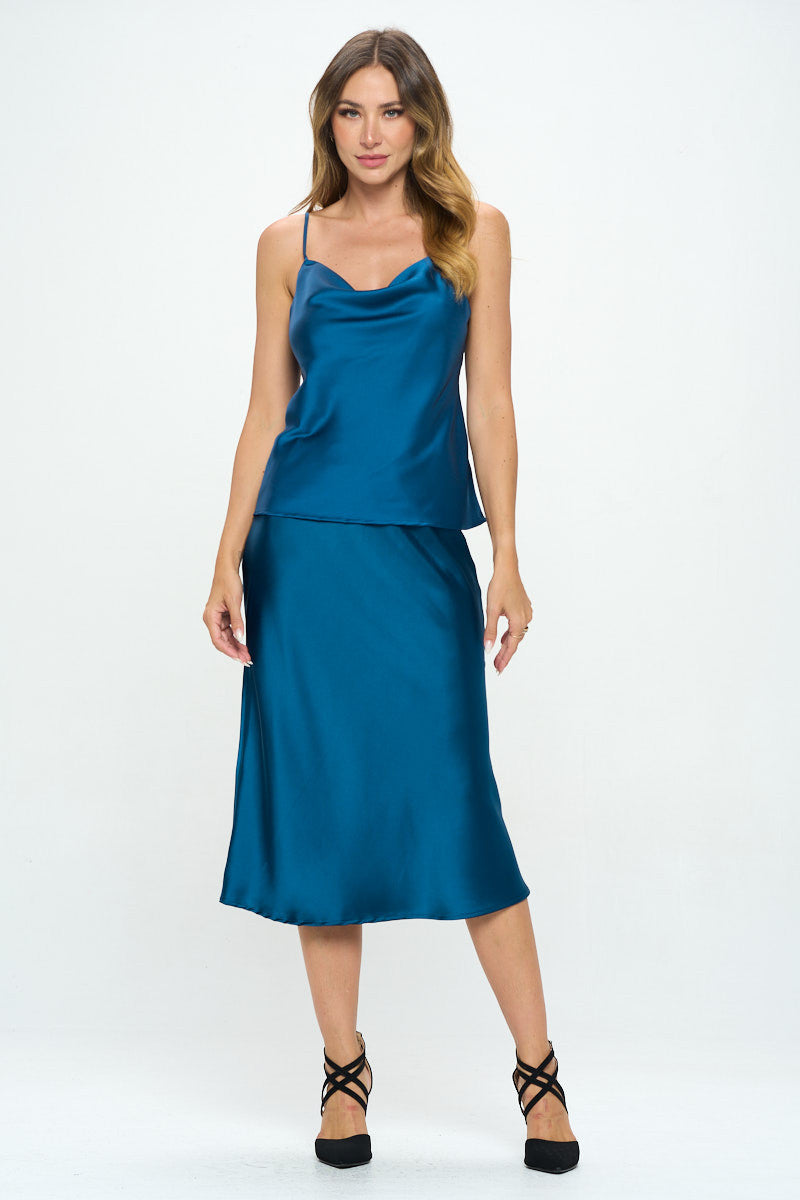 Solid Silky Satin Tank Top-Tops-RENEE C.-Urbanheer