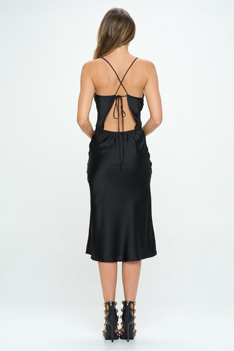 Satin Bias Midi Dress with Criss Cross Back-Dresses-RENEE C.-Urbanheer