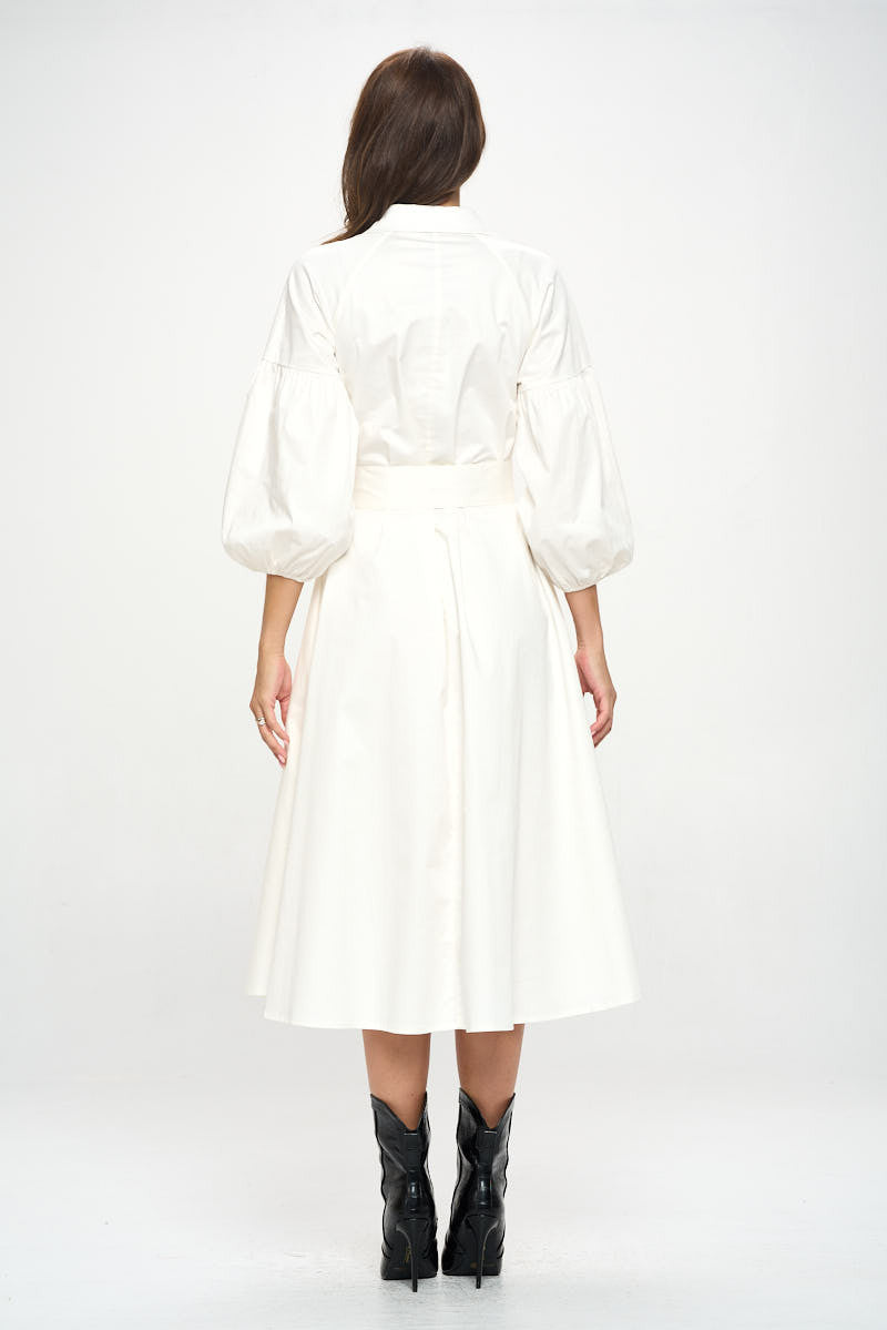 Maxi Shirt Dress-Dresses-Renee C.-Small-IVORY-Urbanheer