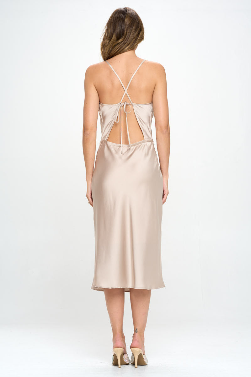Satin Bias Midi Dress with Criss Cross Back-Dresses-RENEE C.-Urbanheer