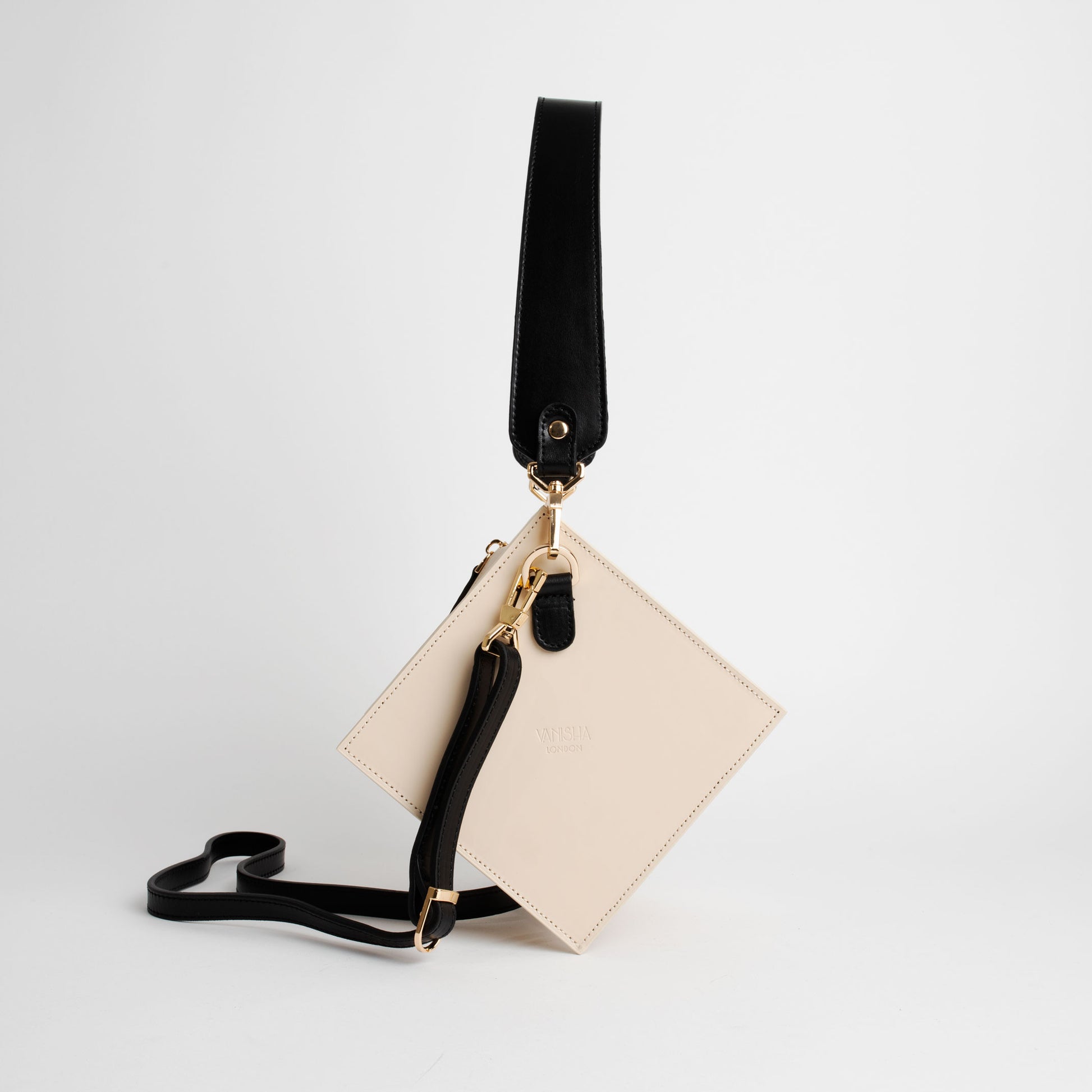 Lola Bag In Ivory And Black-Vanisha London-Urbanheer